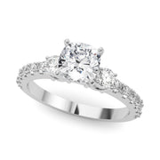 Regal Remount Ring Round Diamond Engagement Ring in 10K/14K gold and platinum with certified lab-grown or natural diamonds