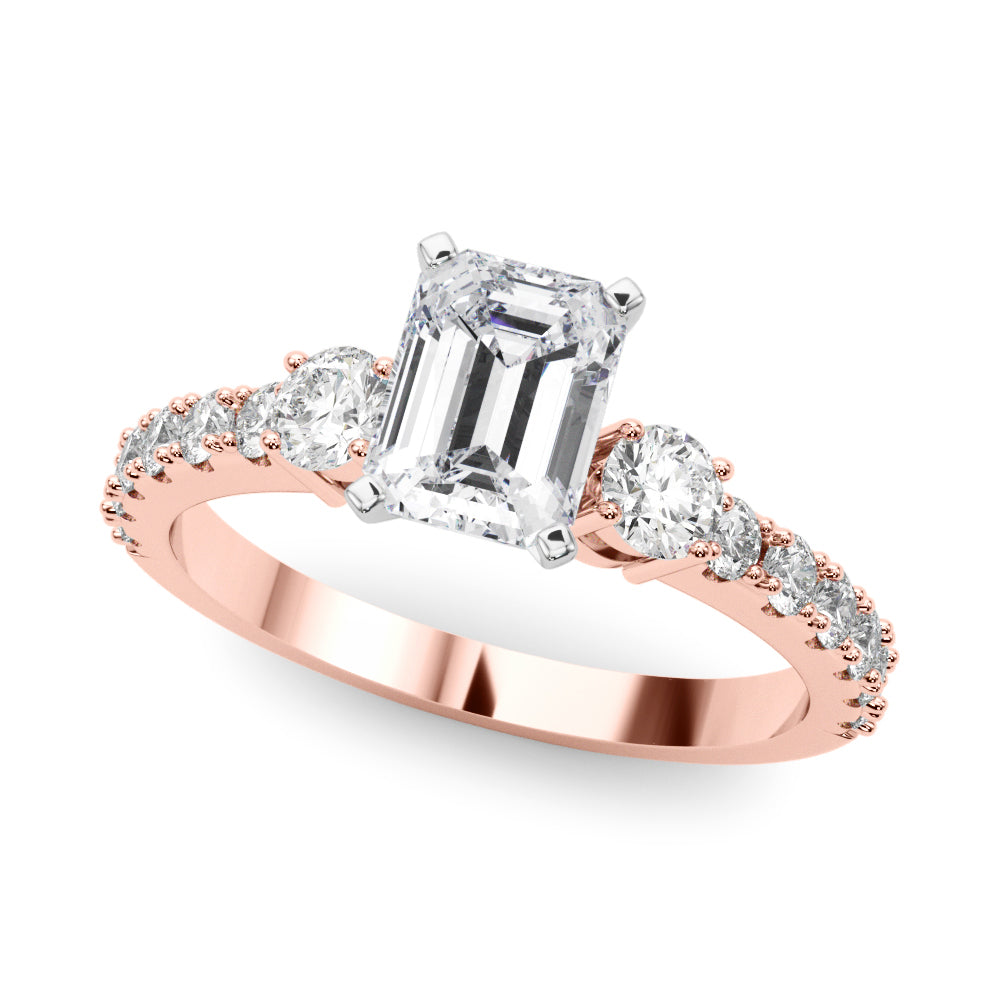 Regal Remount Ring Round Diamond Engagement Ring in 10K/14K gold and platinum with certified lab-grown or natural diamonds