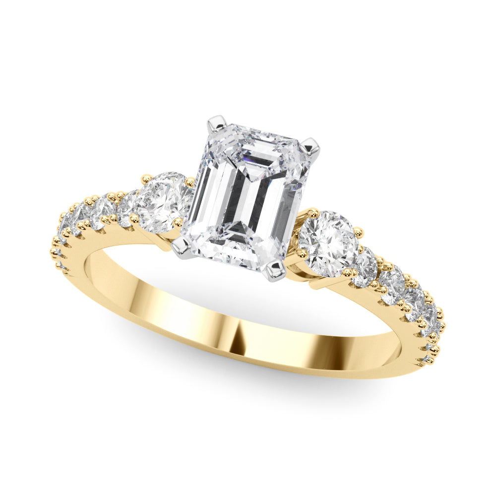 Regal Remount Ring Round Diamond Engagement Ring in 10K/14K gold and platinum with certified lab-grown or natural diamonds