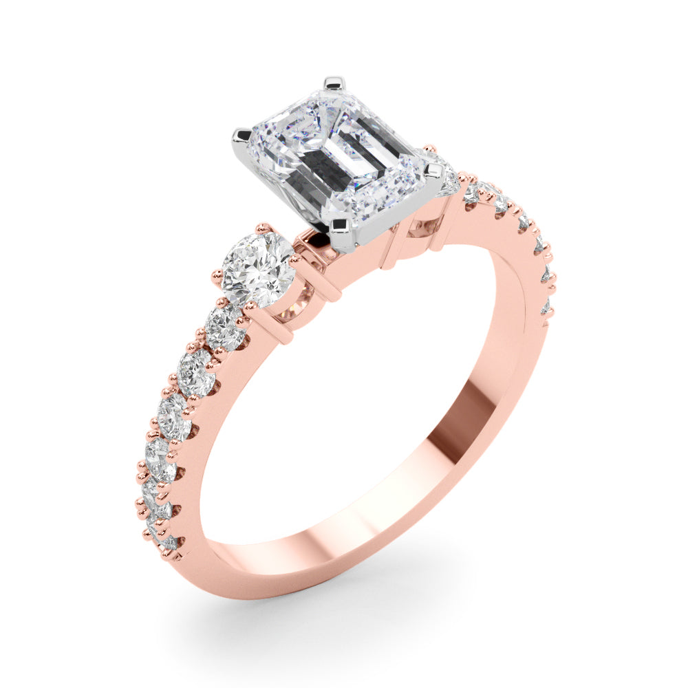 Regal Remount Ring Round Diamond Engagement Ring in 10K/14K gold and platinum with certified lab-grown or natural diamonds