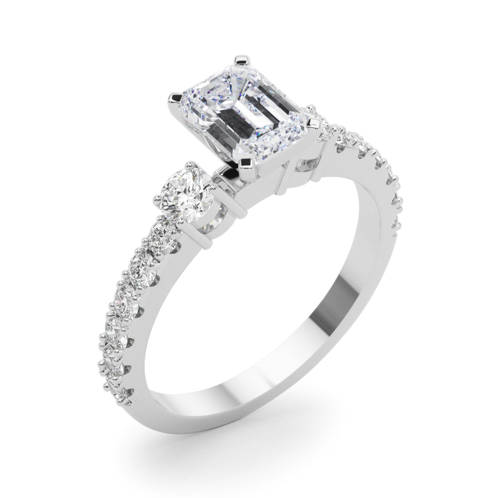 Regal Remount Ring Round Diamond Engagement Ring in 10K/14K gold and platinum with certified lab-grown or natural diamonds