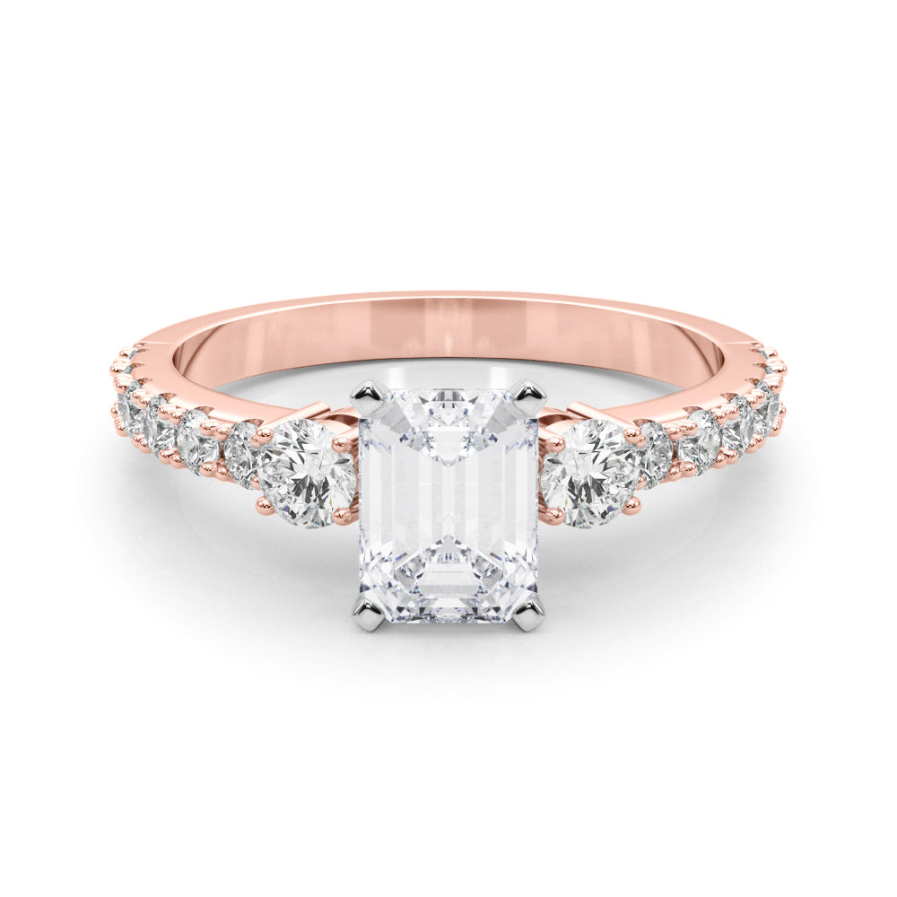 Regal Remount Ring Round Diamond Engagement Ring in 10K/14K gold and platinum with certified lab-grown or natural diamonds