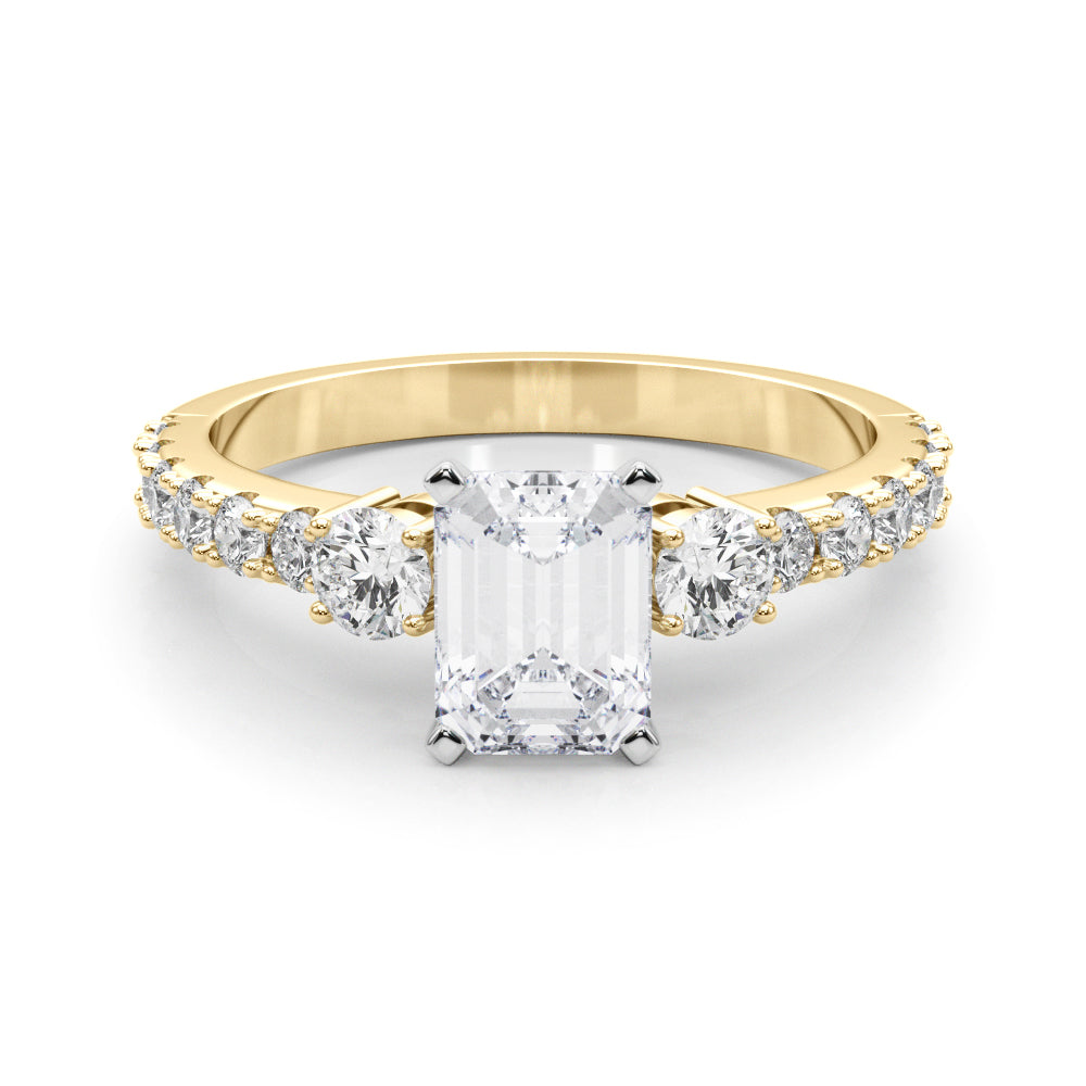Regal Remount Ring Round Diamond Engagement Ring in 10K/14K gold and platinum with certified lab-grown or natural diamonds