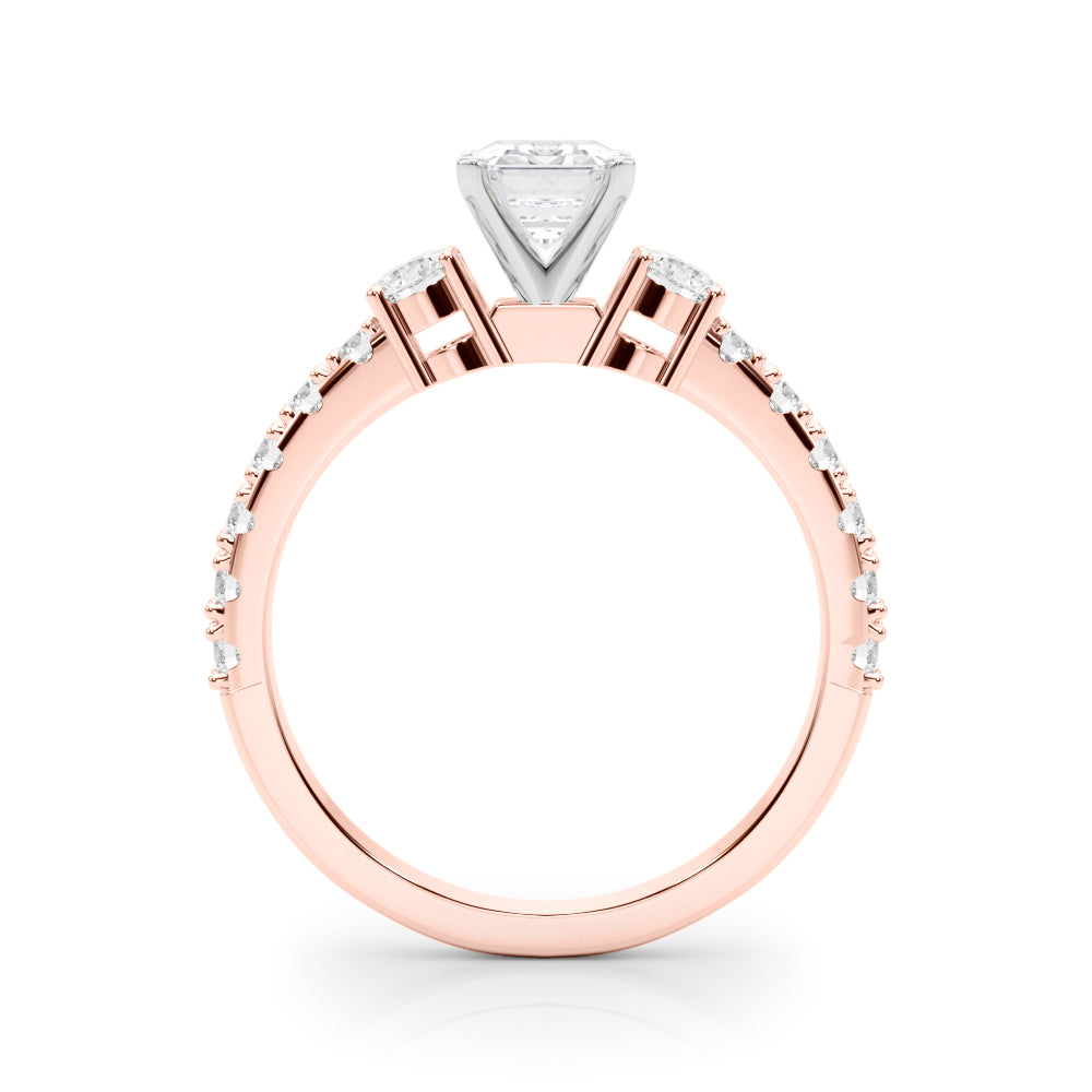 Regal Remount Ring Round Diamond Engagement Ring in 10K/14K gold and platinum with certified lab-grown or natural diamonds