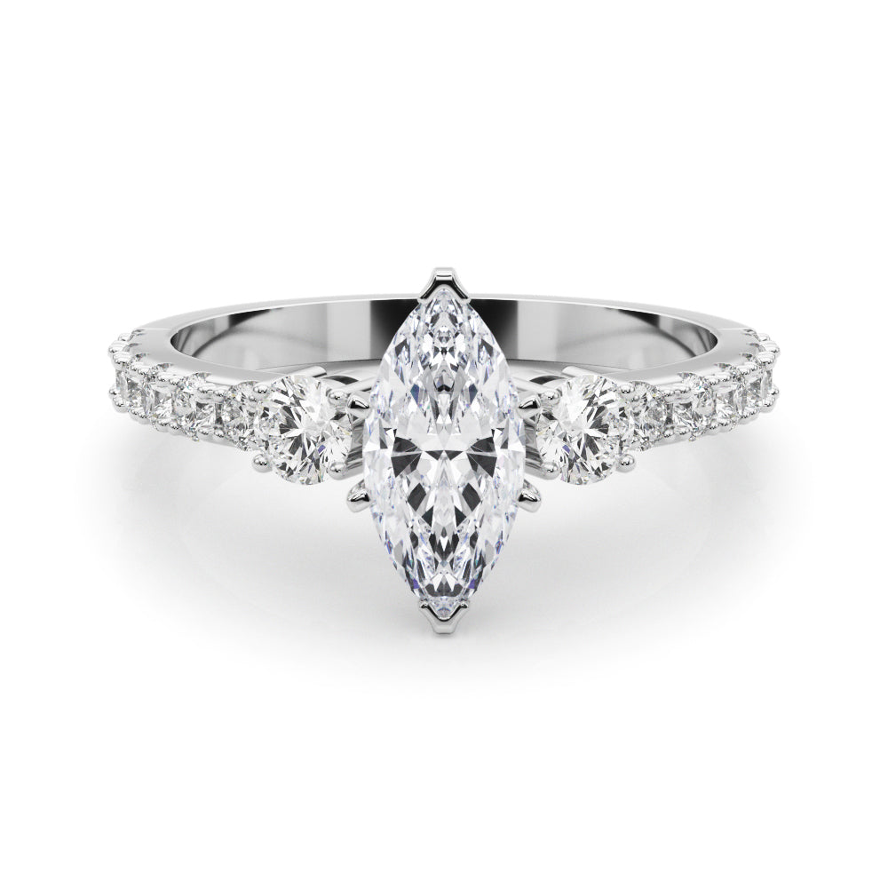 Regal Remount Ring Round Diamond Engagement Ring in 10K/14K gold and platinum with certified lab-grown or natural diamonds
