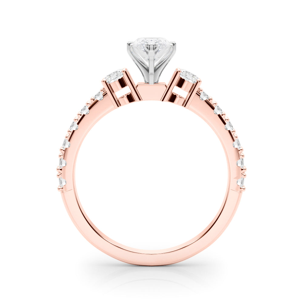 Regal Remount Ring Round Diamond Engagement Ring in 10K/14K gold and platinum with certified lab-grown or natural diamonds