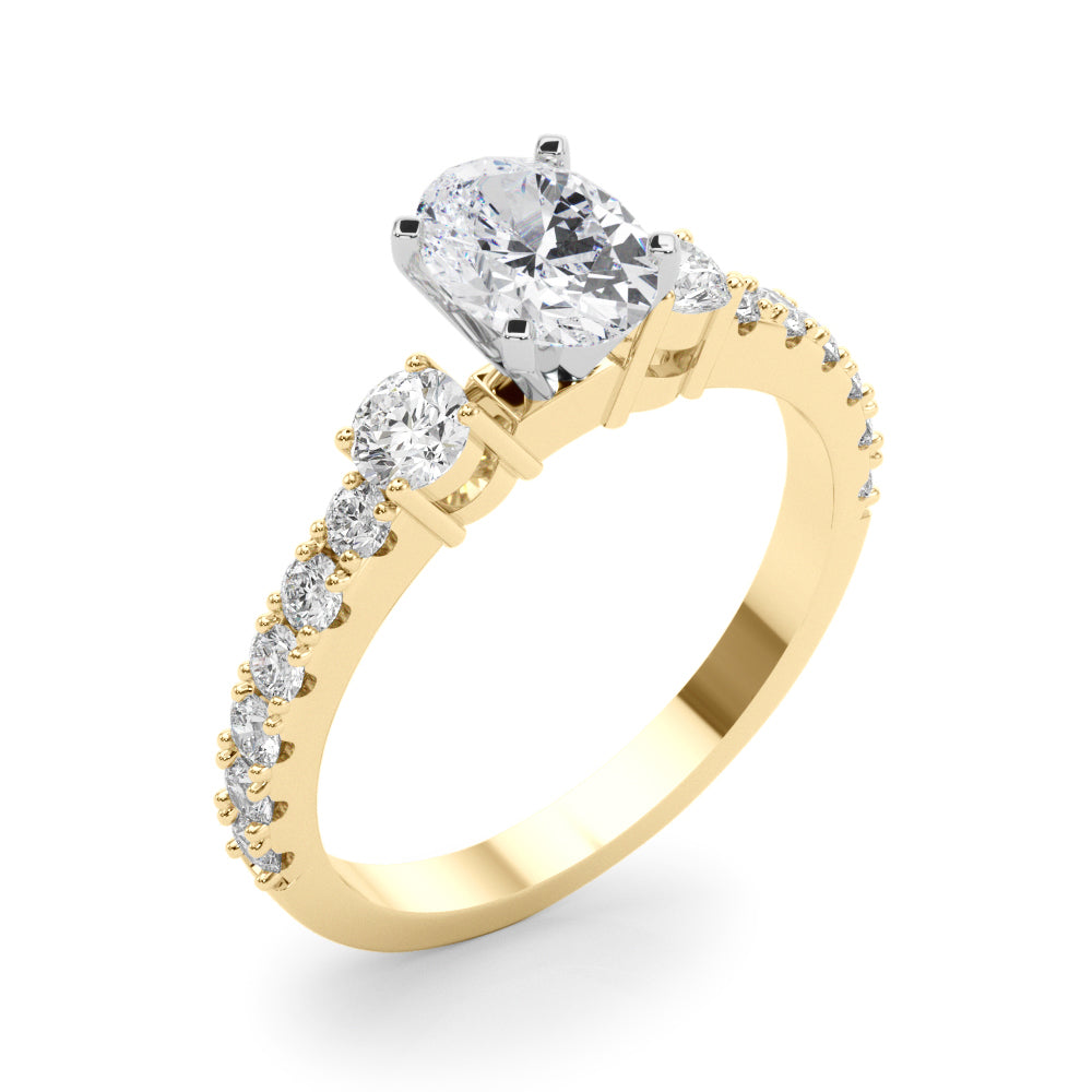 Regal Remount Ring Round Diamond Engagement Ring in 10K/14K gold and platinum with certified lab-grown or natural diamonds