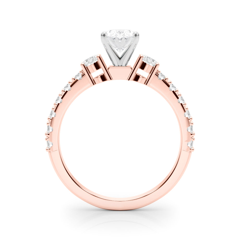 Regal Remount Ring Round Diamond Engagement Ring in 10K/14K gold and platinum with certified lab-grown or natural diamonds