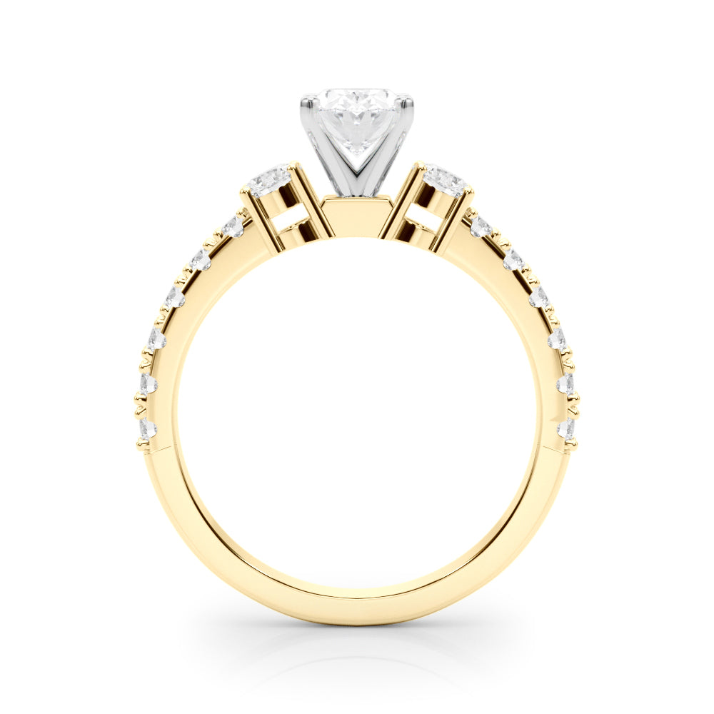 Regal Remount Ring Round Diamond Engagement Ring in 10K/14K gold and platinum with certified lab-grown or natural diamonds