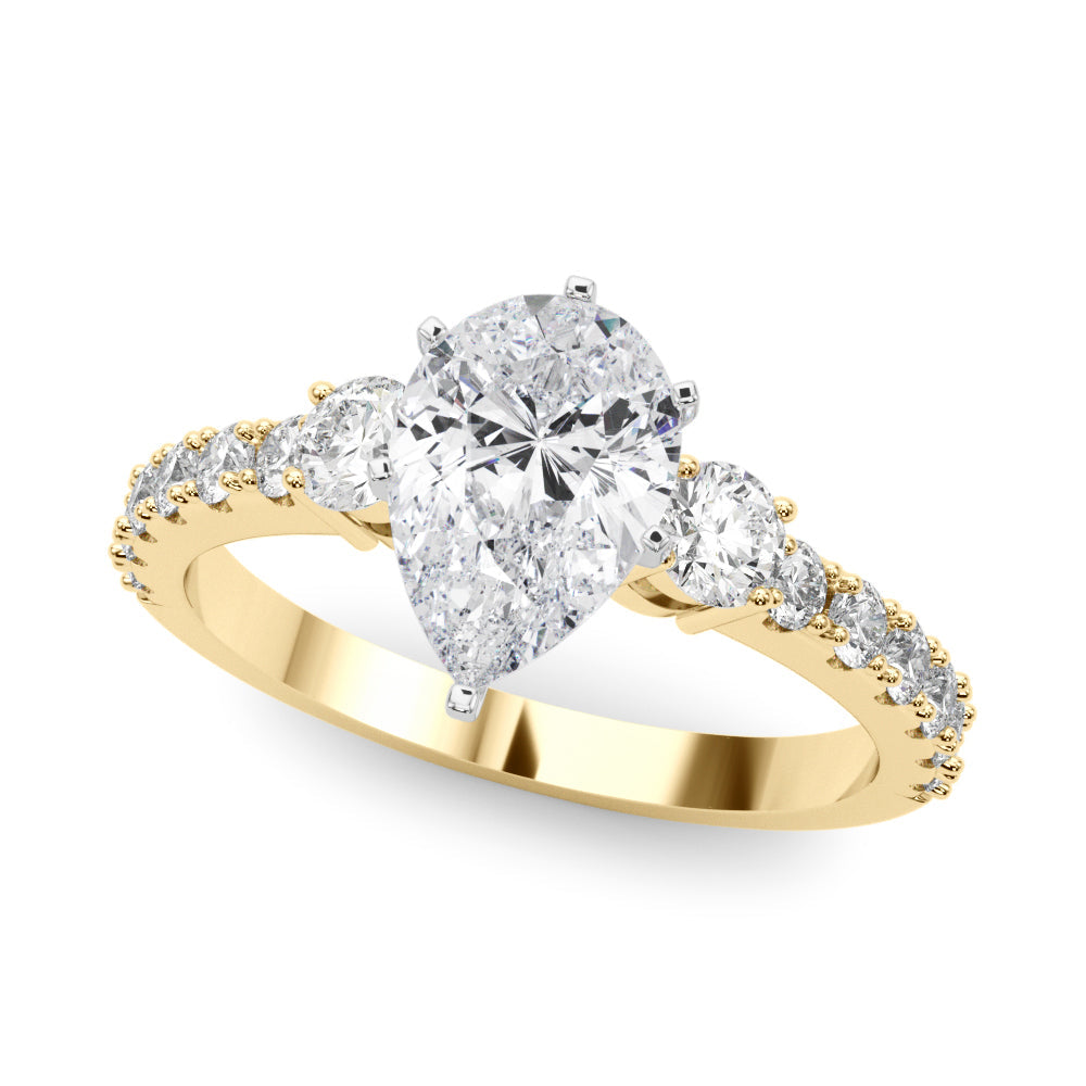 Regal Remount Ring Round Diamond Engagement Ring in 10K/14K gold and platinum with certified lab-grown or natural diamonds