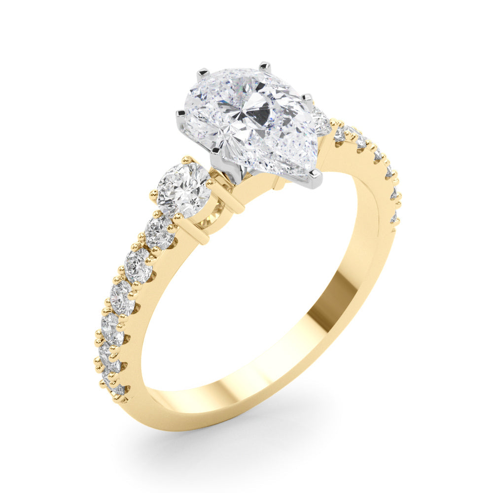 Regal Remount Ring Round Diamond Engagement Ring in 10K/14K gold and platinum with certified lab-grown or natural diamonds