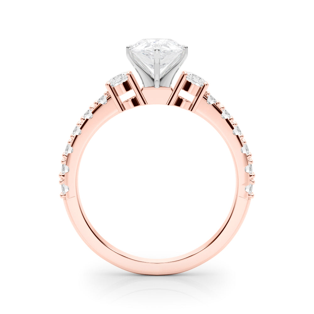 Regal Remount Ring Round Diamond Engagement Ring in 10K/14K gold and platinum with certified lab-grown or natural diamonds