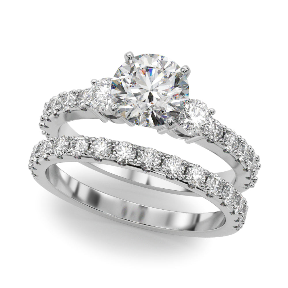 Regal Remount Ring Round Diamond Engagement Ring in 10K/14K gold and platinum with certified lab-grown or natural diamonds