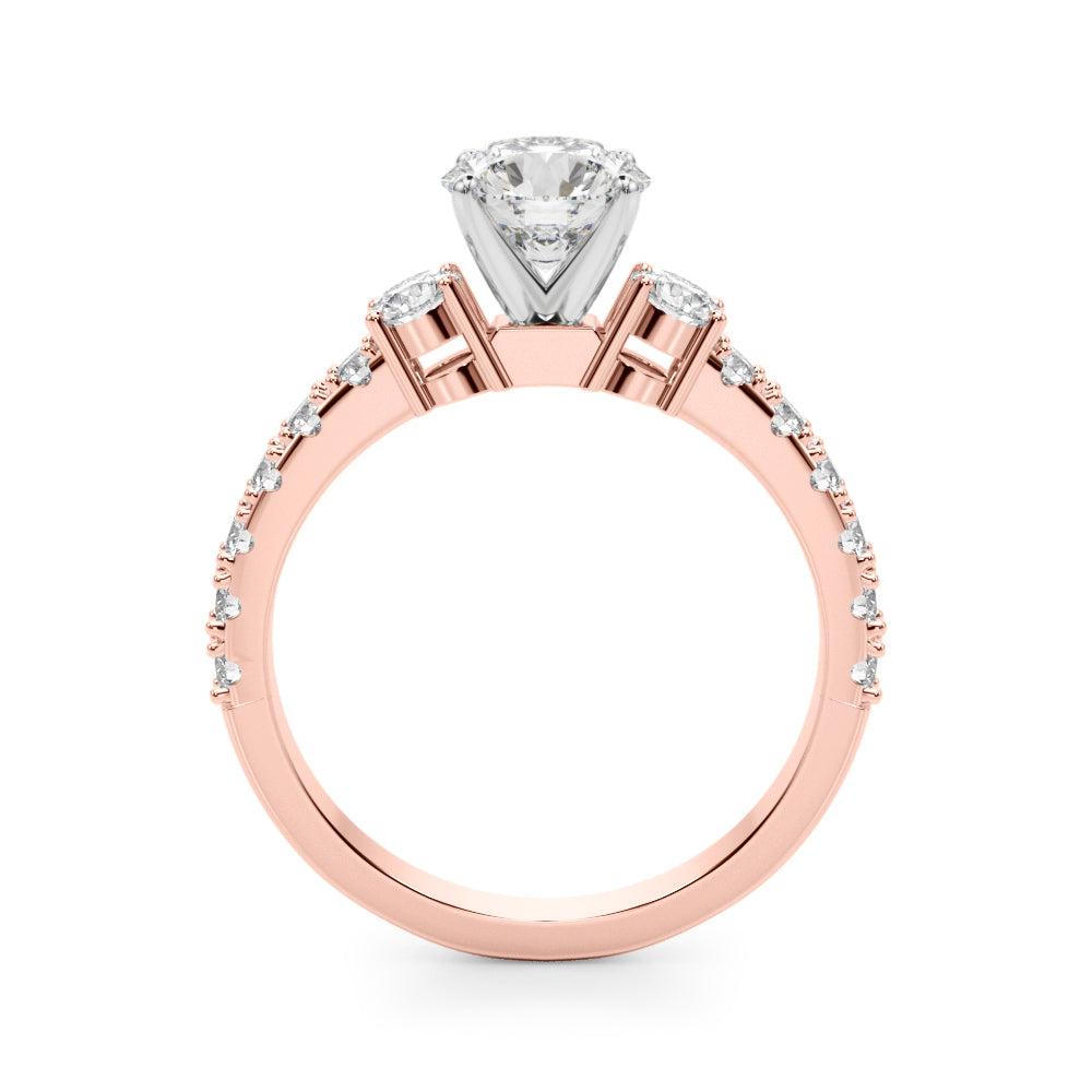 Regal Remount Ring Round Diamond Engagement Ring in 10K/14K gold and platinum with certified lab-grown or natural diamonds