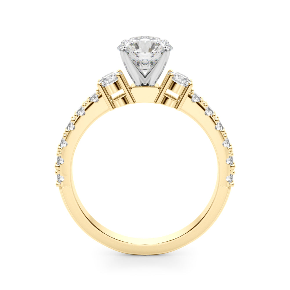 Regal Remount Ring Round Diamond Engagement Ring in 10K/14K gold and platinum with certified lab-grown or natural diamonds