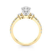 Regal Remount Ring Round Diamond Engagement Ring in 10K/14K gold and platinum with certified lab-grown or natural diamonds