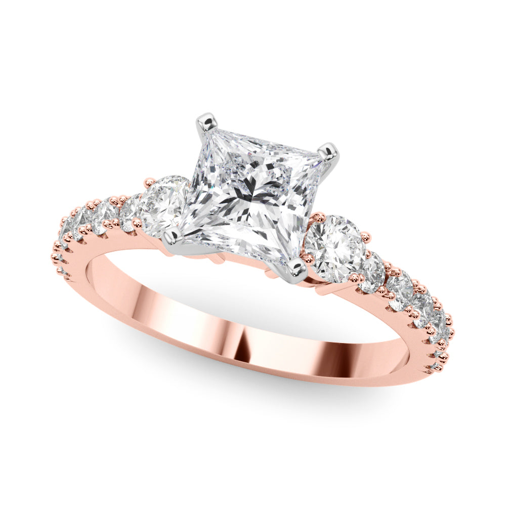 Regal Remount Ring Round Diamond Engagement Ring in 10K/14K gold and platinum with certified lab-grown or natural diamonds