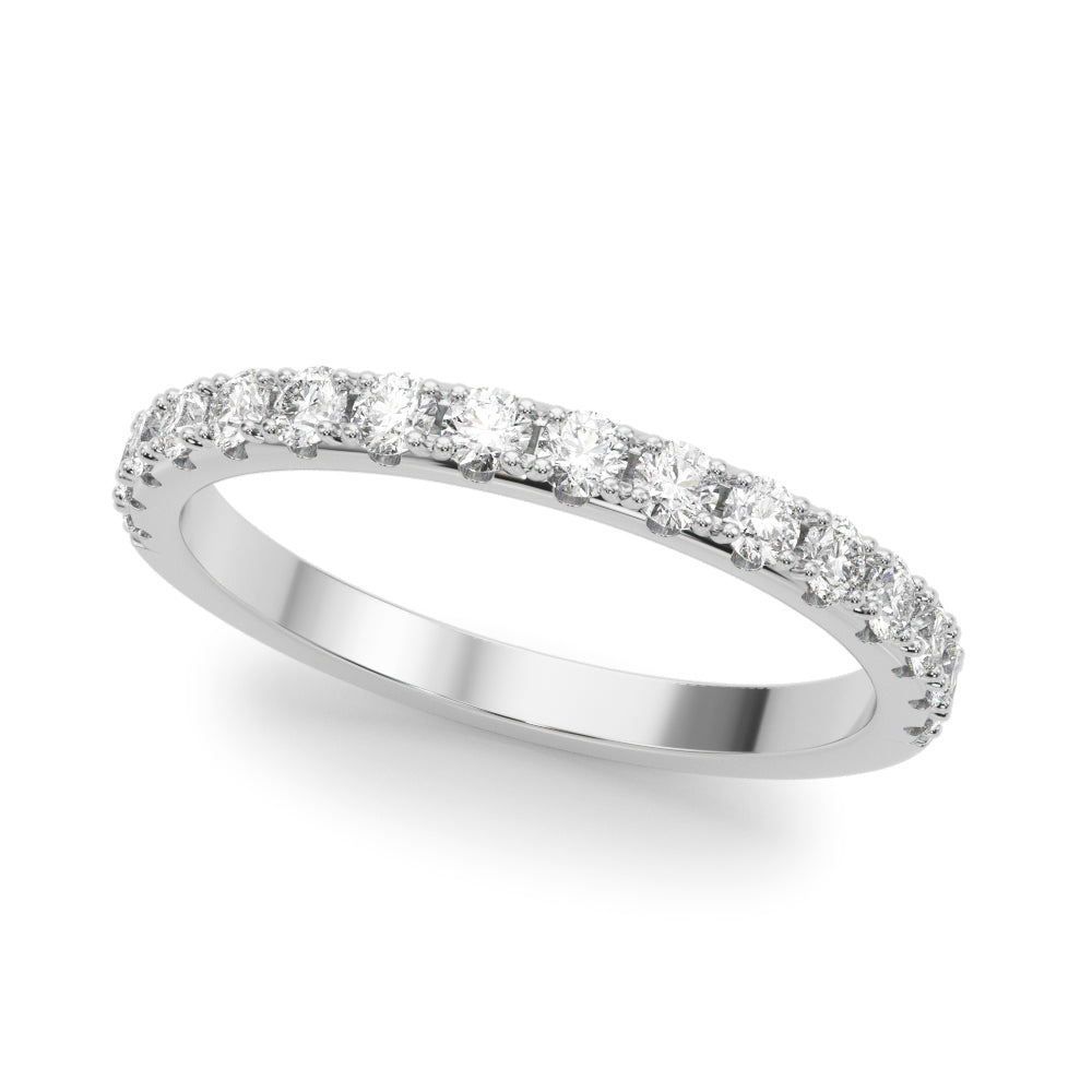 Prong Set Half Half Eternity Ring in Gold & Platinum