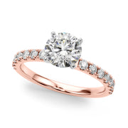 Sophisticated Remount Rng Round Diamond Engagement Ring in 10K/14K gold and platinum with certified lab-grown or natural diamonds