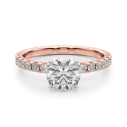 Sophisticated Remount Rng Round Diamond Engagement Ring in 10K/14K gold and platinum with certified lab-grown or natural diamonds
