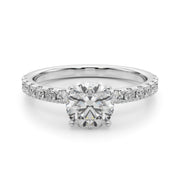 Sophisticated Remount Rng Round Diamond Engagement Ring in 10K/14K gold and platinum with certified lab-grown or natural diamonds