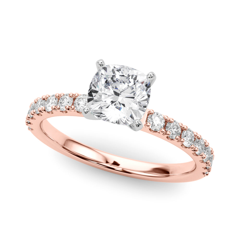 Sophisticated Remount Rng Round Diamond Engagement Ring in 10K/14K gold and platinum with certified lab-grown or natural diamonds