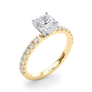 Sophisticated Remount Rng Round Diamond Engagement Ring in 10K/14K gold and platinum with certified lab-grown or natural diamonds