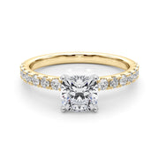 Sophisticated Remount Rng Round Diamond Engagement Ring in 10K/14K gold and platinum with certified lab-grown or natural diamonds