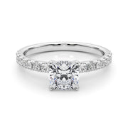 Sophisticated Remount Rng Round Diamond Engagement Ring in 10K/14K gold and platinum with certified lab-grown or natural diamonds
