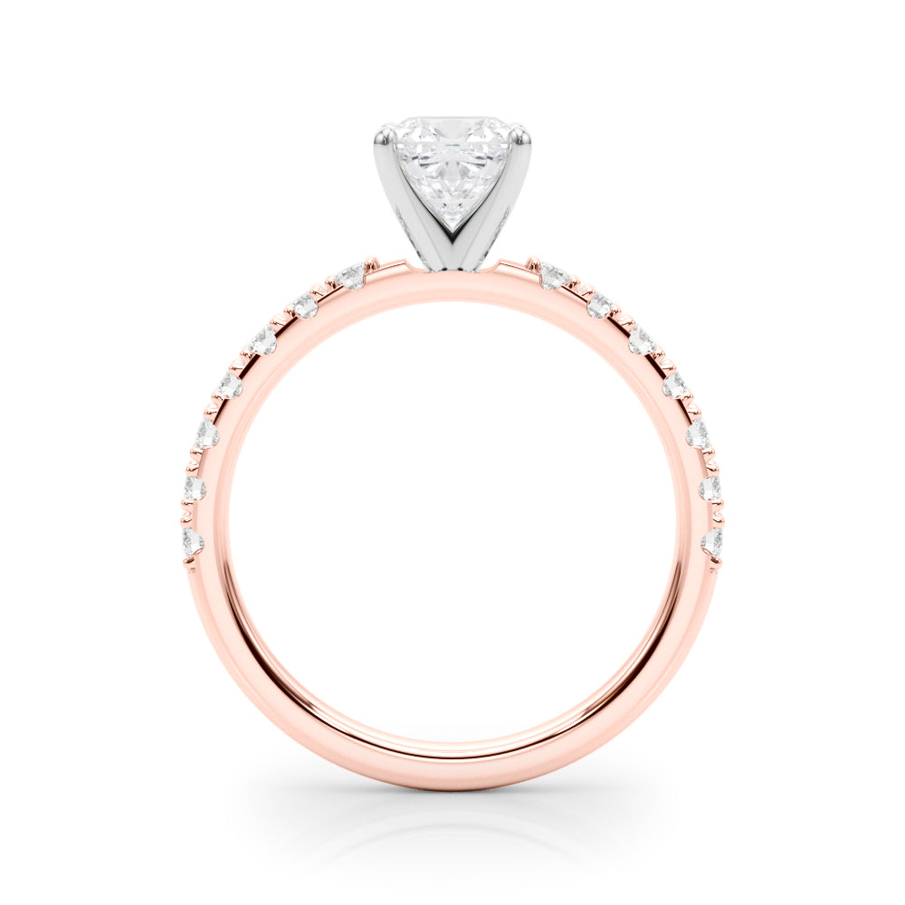 Sophisticated Remount Rng Round Diamond Engagement Ring in 10K/14K gold and platinum with certified lab-grown or natural diamonds
