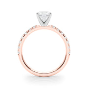 Sophisticated Remount Rng Round Diamond Engagement Ring in 10K/14K gold and platinum with certified lab-grown or natural diamonds