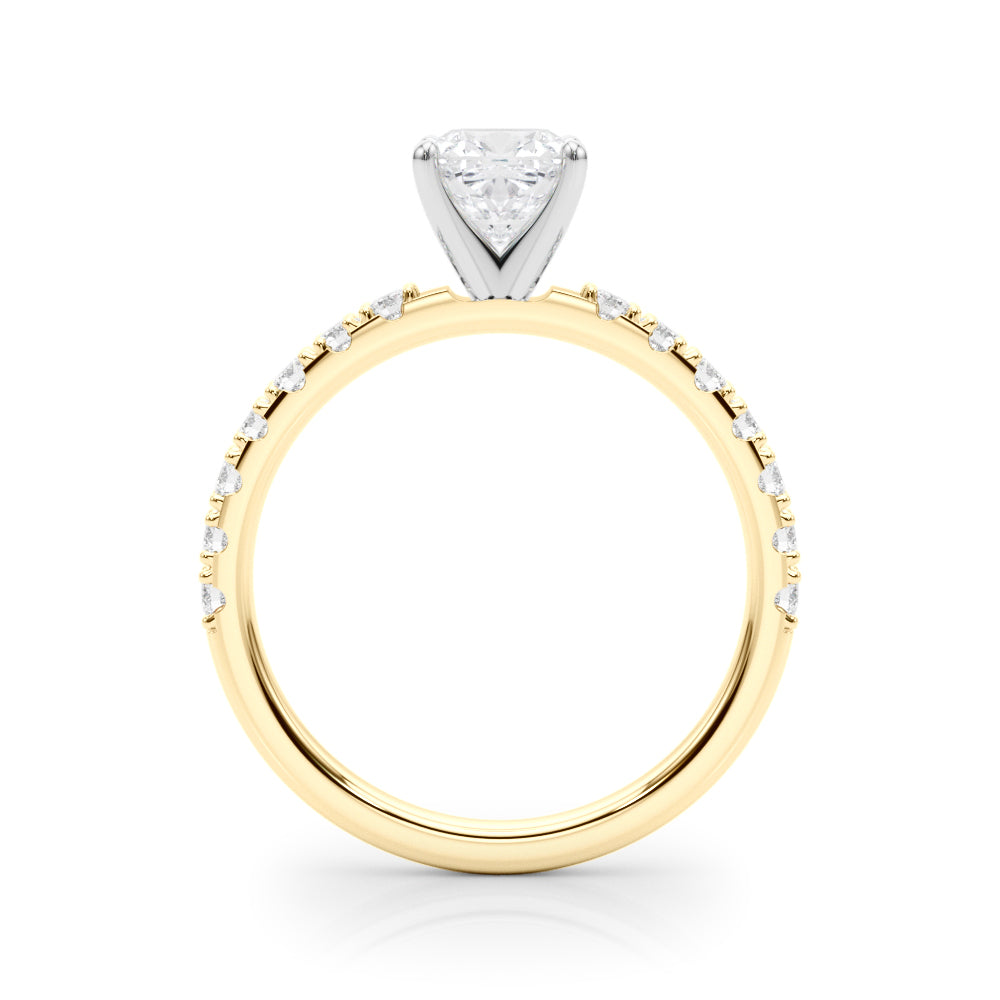 Sophisticated Remount Rng Round Diamond Engagement Ring in 10K/14K gold and platinum with certified lab-grown or natural diamonds