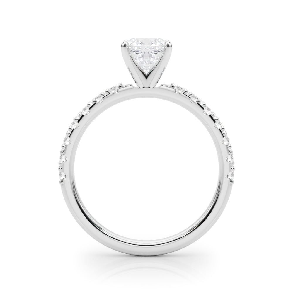Sophisticated Remount Rng Round Diamond Engagement Ring in 10K/14K gold and platinum with certified lab-grown or natural diamonds