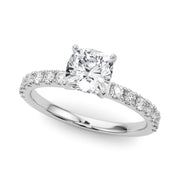 Sophisticated Remount Rng Round Diamond Engagement Ring in 10K/14K gold and platinum with certified lab-grown or natural diamonds