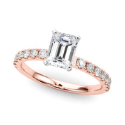 Sophisticated Remount Rng Round Diamond Engagement Ring in 10K/14K gold and platinum with certified lab-grown or natural diamonds