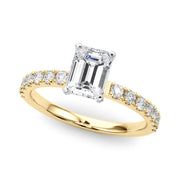 Sophisticated Remount Rng Round Diamond Engagement Ring in 10K/14K gold and platinum with certified lab-grown or natural diamonds