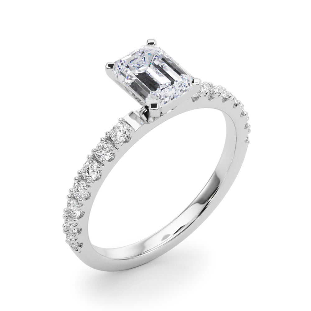 Sophisticated Remount Rng Round Diamond Engagement Ring in 10K/14K gold and platinum with certified lab-grown or natural diamonds
