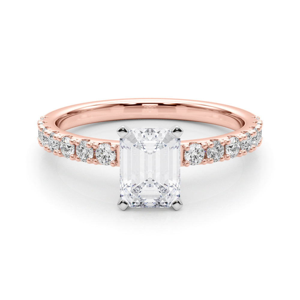 Sophisticated Remount Rng Round Diamond Engagement Ring in 10K/14K gold and platinum with certified lab-grown or natural diamonds