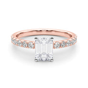 Sophisticated Remount Rng Round Diamond Engagement Ring in 10K/14K gold and platinum with certified lab-grown or natural diamonds