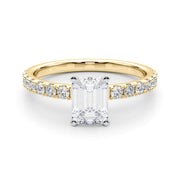 Sophisticated Remount Rng Round Diamond Engagement Ring in 10K/14K gold and platinum with certified lab-grown or natural diamonds