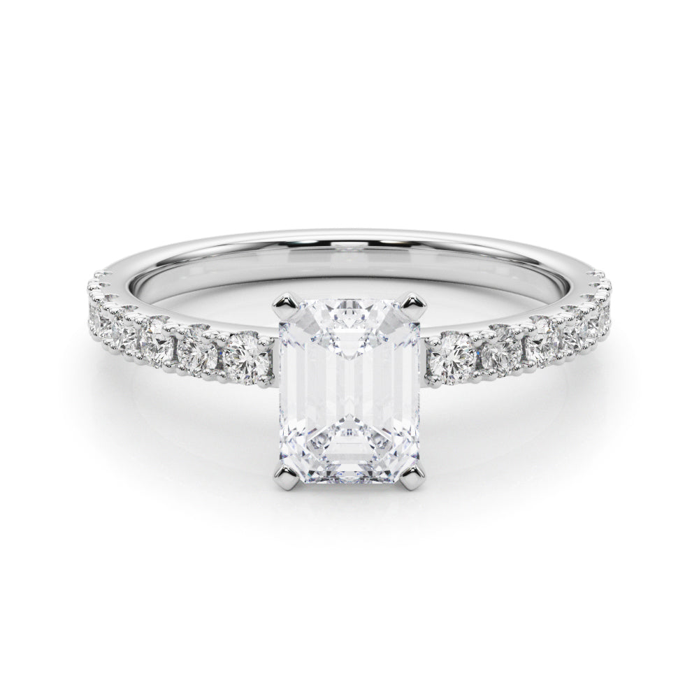Sophisticated Remount Rng Round Diamond Engagement Ring in 10K/14K gold and platinum with certified lab-grown or natural diamonds