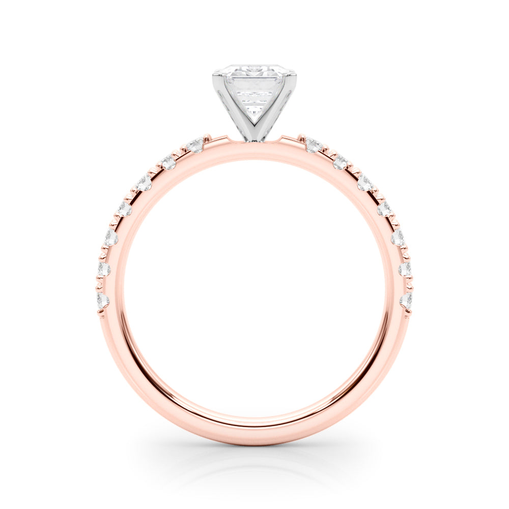 Sophisticated Remount Rng Round Diamond Engagement Ring in 10K/14K gold and platinum with certified lab-grown or natural diamonds