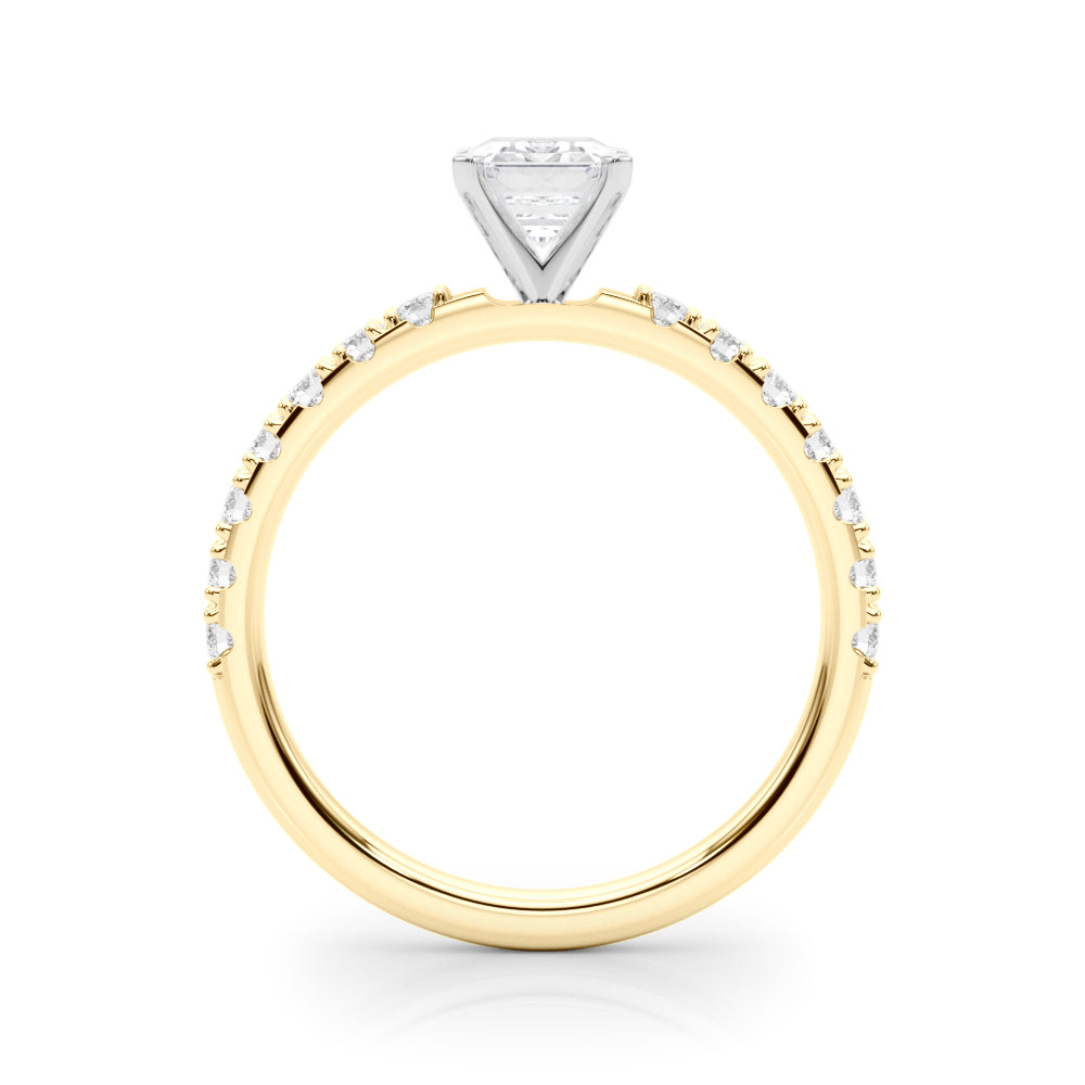 Sophisticated Remount Rng Round Diamond Engagement Ring in 10K/14K gold and platinum with certified lab-grown or natural diamonds