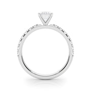 Sophisticated Remount Rng Round Diamond Engagement Ring in 10K/14K gold and platinum with certified lab-grown or natural diamonds