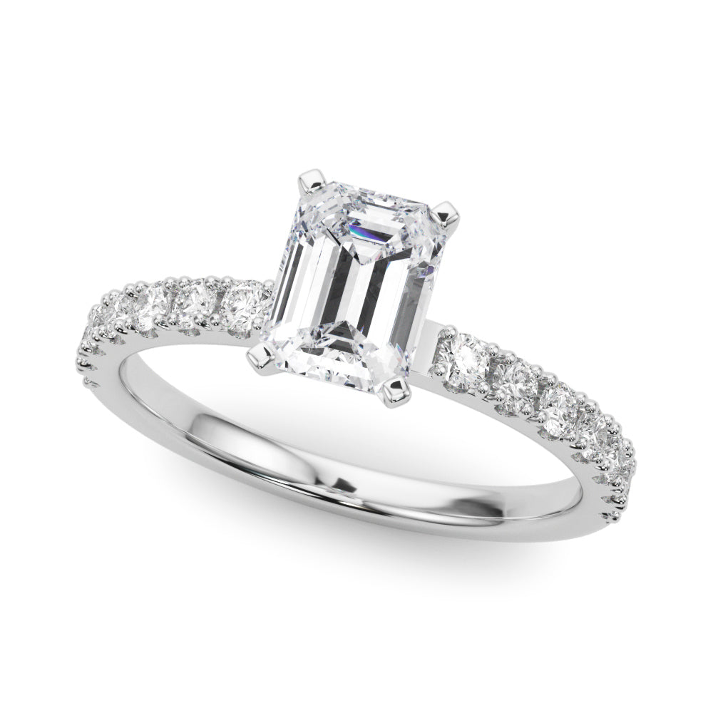 Sophisticated Remount Rng Round Diamond Engagement Ring in 10K/14K gold and platinum with certified lab-grown or natural diamonds