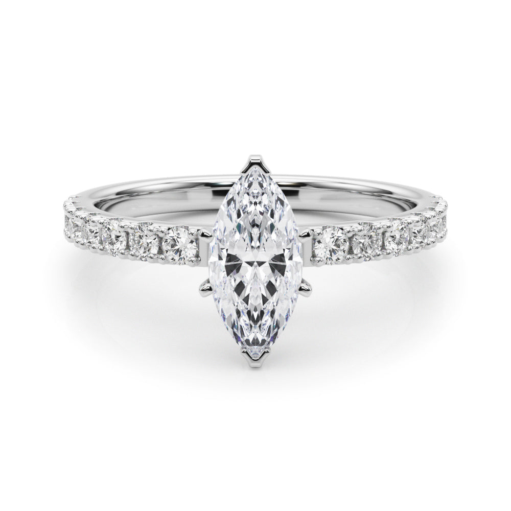 Sophisticated Remount Rng Round Diamond Engagement Ring in 10K/14K gold and platinum with certified lab-grown or natural diamonds