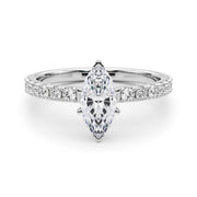Sophisticated Remount Rng Round Diamond Engagement Ring in 10K/14K gold and platinum with certified lab-grown or natural diamonds