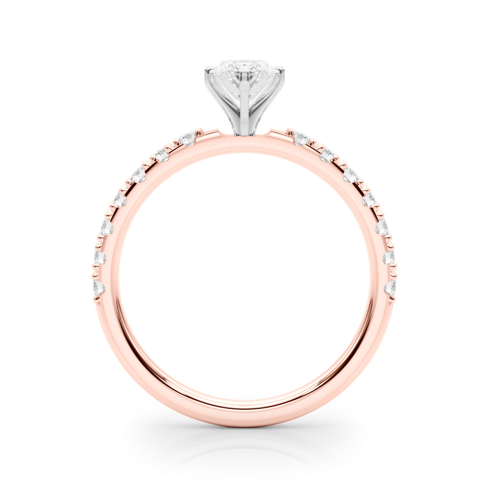 Sophisticated Remount Rng Round Diamond Engagement Ring in 10K/14K gold and platinum with certified lab-grown or natural diamonds