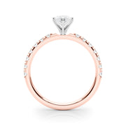 Sophisticated Remount Rng Round Diamond Engagement Ring in 10K/14K gold and platinum with certified lab-grown or natural diamonds