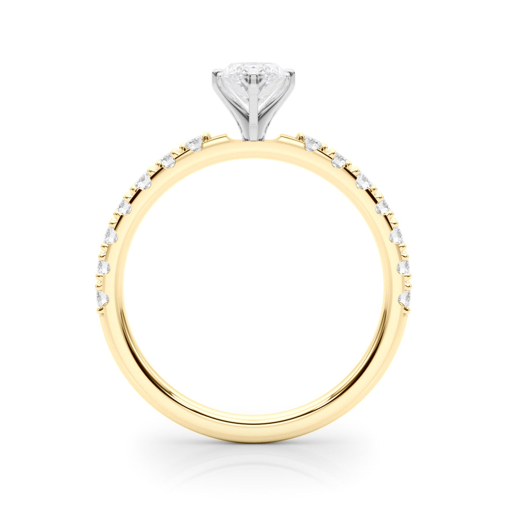 Sophisticated Remount Rng Round Diamond Engagement Ring in 10K/14K gold and platinum with certified lab-grown or natural diamonds